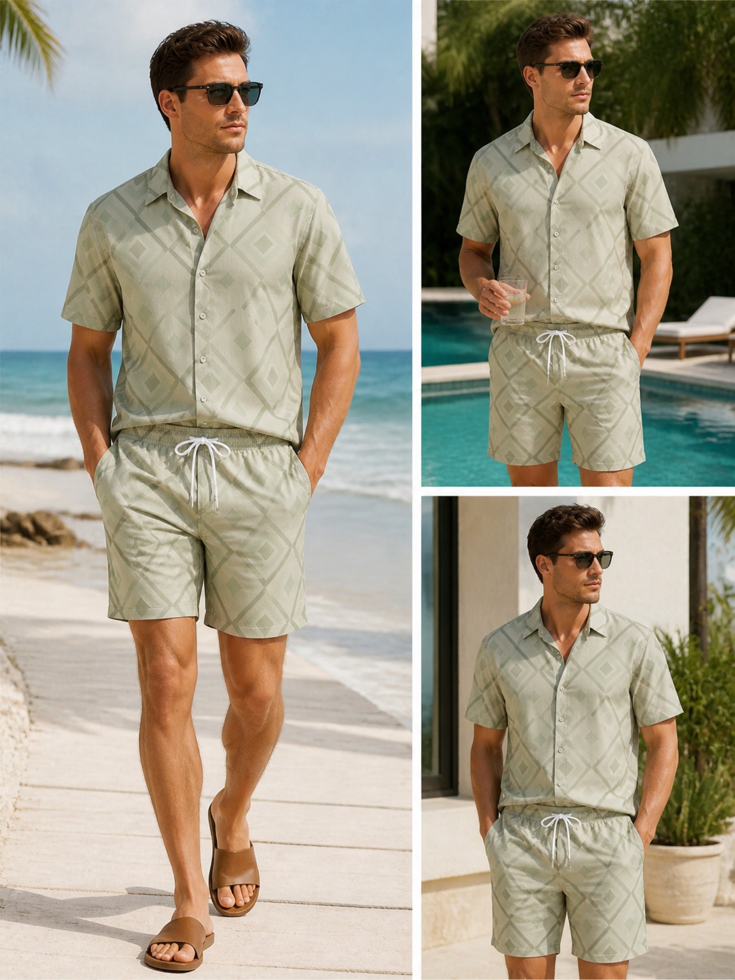 Resort Shirt Floral - Ensemble chemise à manches courtes à