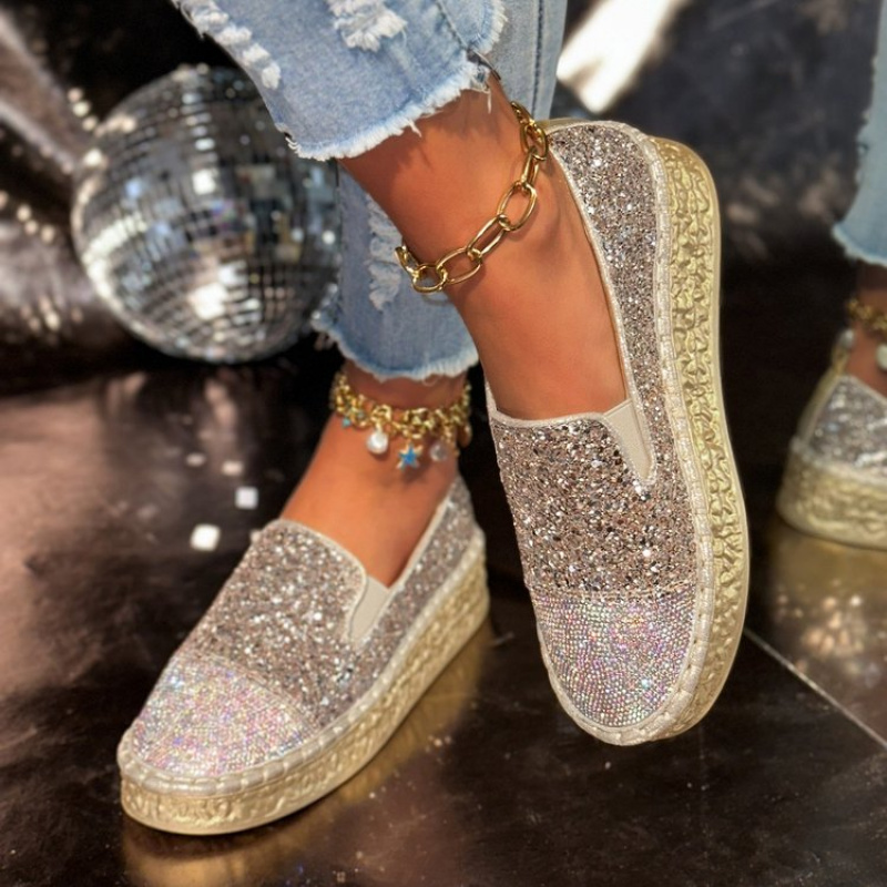 Mocassins plateforme à paillet - Espadrille Slip On avis et prix